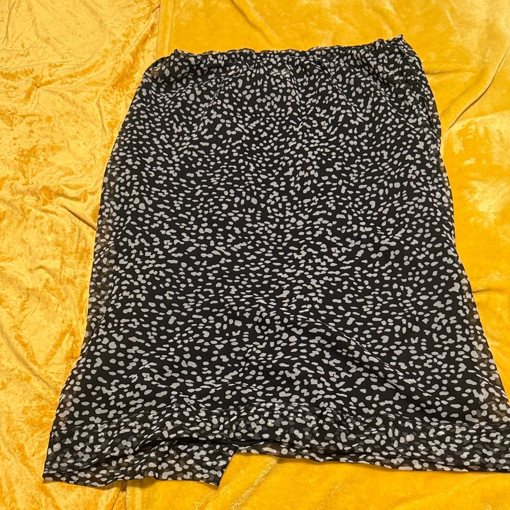Cato Black and White Patterned Midi Skirt